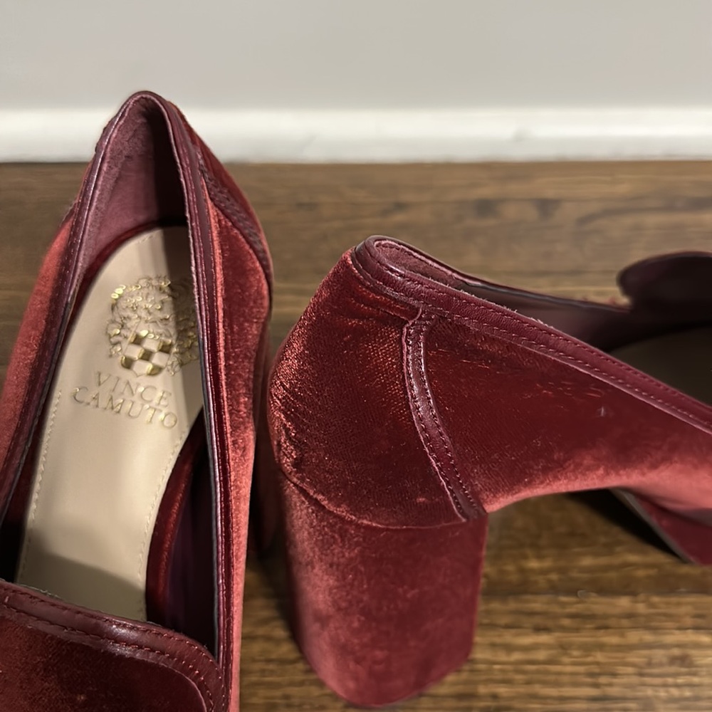 Vince Camuto Gathie Chunky Platform Chain Detail Heeled Loafers Size 10M - Picture 8 of 10